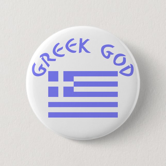 Macaron Rond 5 Cm Greek God Flag of Greece (Devant)