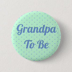 Macaron Rond 5 Cm Green and Blue Baby Shower Grandpa to be