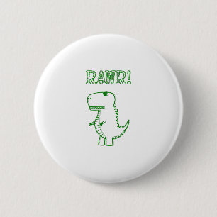 Macaron Rond 5 Cm Green Angry T Rex Dino
