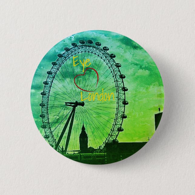 Macaron Rond 5 Cm Green City Londres (Devant)