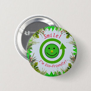 Macaron Rond 5 Cm Green Fun - Éco-Friendly