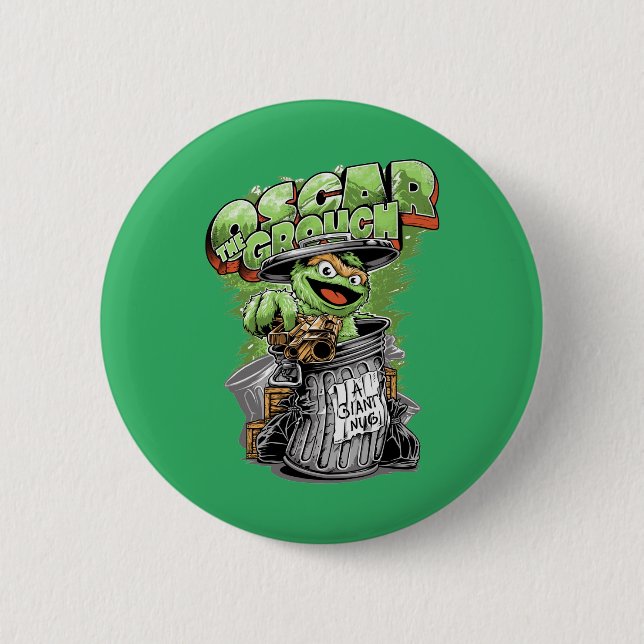 Macaron Rond 5 Cm Green Garbage Monster  (Devant)