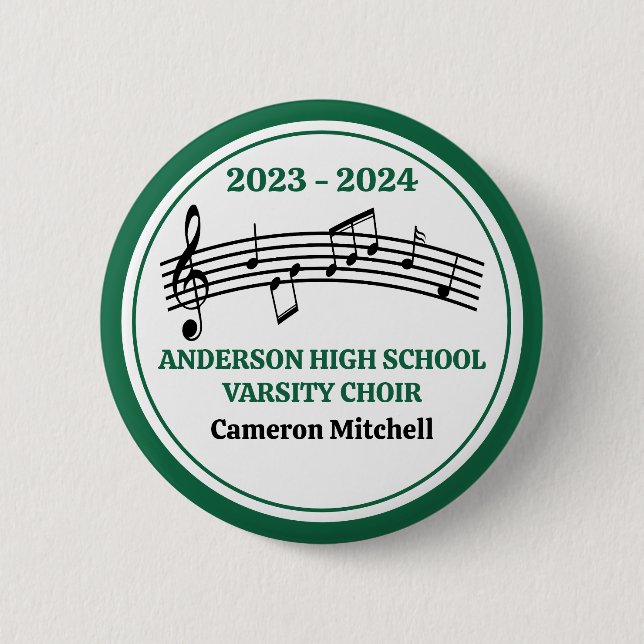 Macaron Rond 5 Cm Green High School Choir Keepsaké personnalisé (Devant)