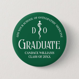 Macaron Rond 5 Cm Green Osteopathic Médicale School Graduation Party