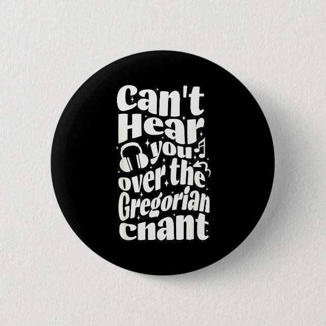 Macaron Rond 5 Cm Gregorian Chant Funny Catholic Traditional Latin M (Devant)