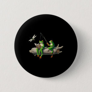 Macaron Rond 5 Cm Grenouille à quatre pattes sur une bûche Pêche de