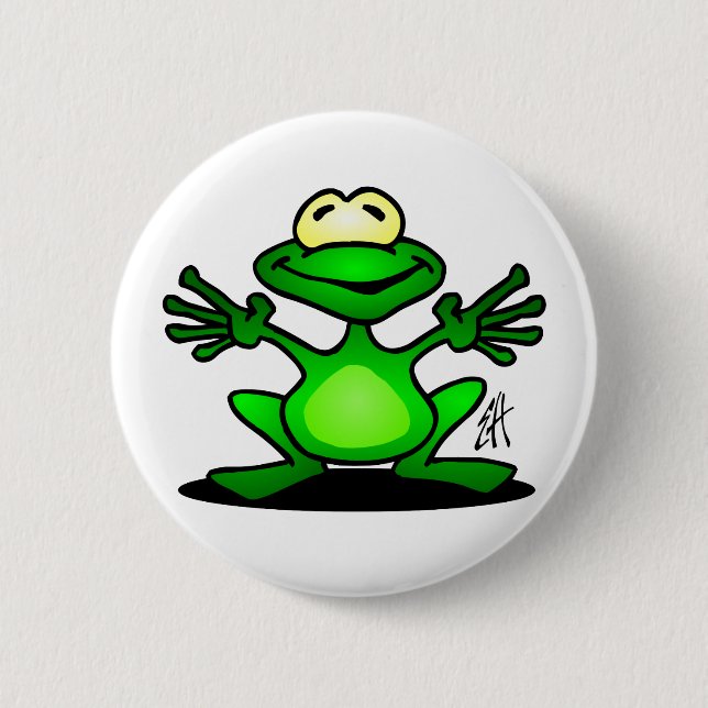 Macaron Rond 5 Cm Grenouille amicale (Devant)