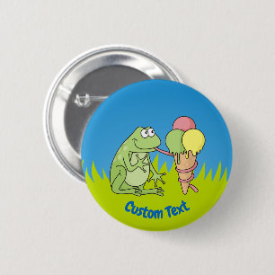 Macaron Rond 5 Cm Grenouille avec bouton Icecream