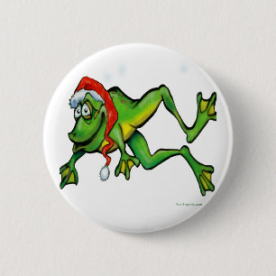 Macaron Rond 5 Cm Grenouille de Noël