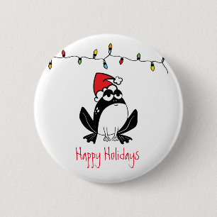 Macaron Rond 5 Cm Grenouille de Noël fantaisiste