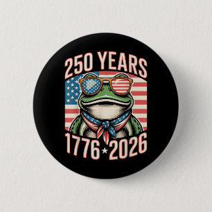 Macaron Rond 5 Cm Grenouille du 250e anniversaire 1776 2026 250 ans