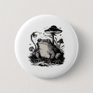 Macaron Rond 5 Cm Grenouille Goblincore Design Minimaliste Classique