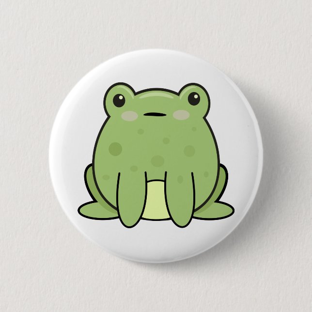 Macaron Rond 5 Cm Grenouille Kawaii, crapaud  (Devant)