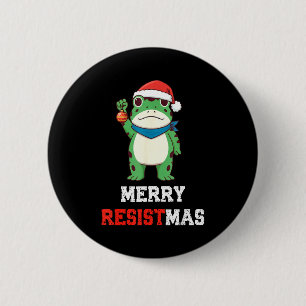 Macaron Rond 5 Cm Grenouille Litique Drôle Noël Joyeux Resistmas 202