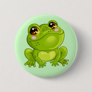 Macaron Rond 5 Cm Grenouille verte