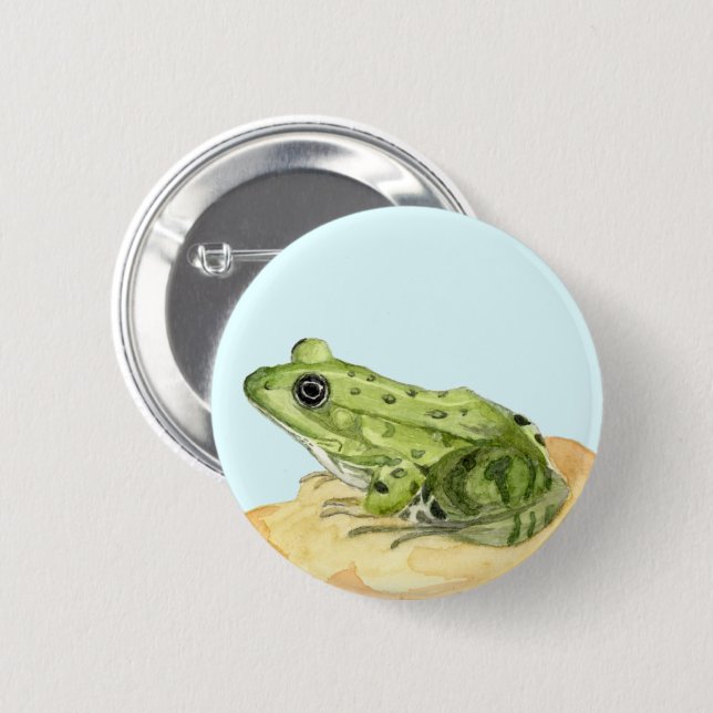 Macaron Rond 5 Cm Grenouille verte (Devant & derrière)