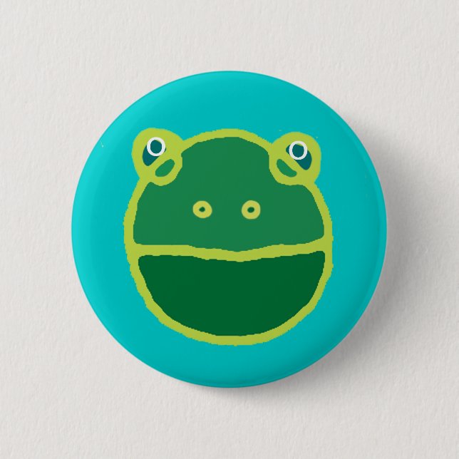 Macaron Rond 5 Cm grenouille verte (Devant)