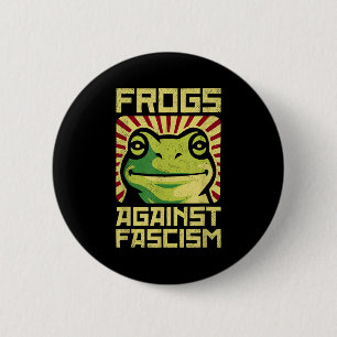 Macaron Rond 5 Cm Grenouilles contre le fascisme protestent démocrat