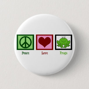 Macaron Rond 5 Cm Grenouilles Peace Love