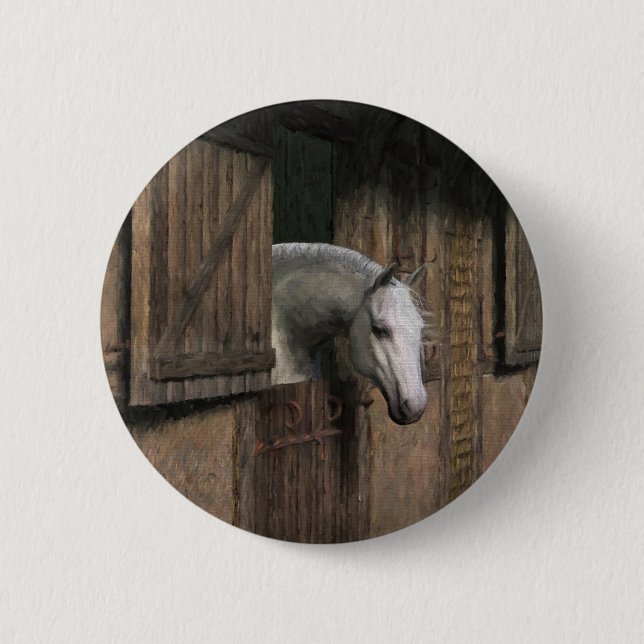 Macaron Rond 5 Cm Grey Horse (Devant)