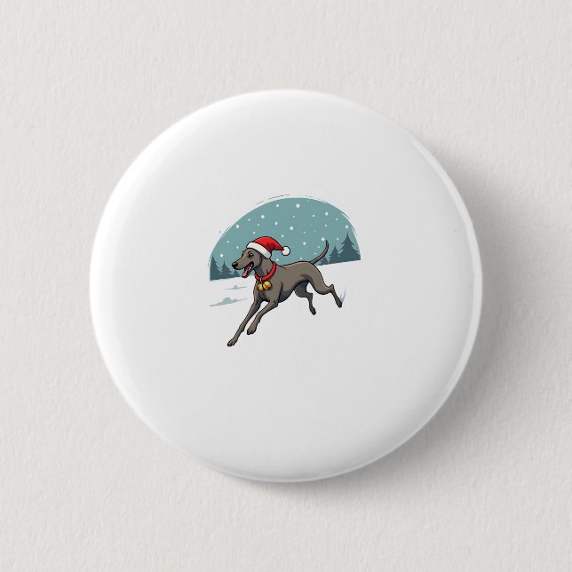 Macaron Rond 5 Cm Greyhound Festive Sprint (Devant)