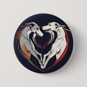 Macaron Rond 5 Cm Greyhound Love Greyhounds Adoption Retraité Racing