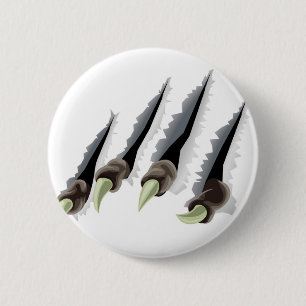 Macaron Rond 5 Cm Griffes de créature déchirant par l'arrière - p