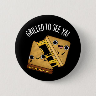 Macaron Rond 5 Cm Grillé Pour Voir Ya Drôle Puns De Nourriture Dark 