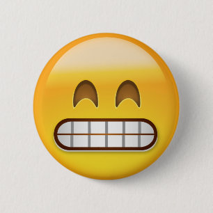 Macaron Rond 5 Cm Grimacerie du visage avec les yeux de sourire