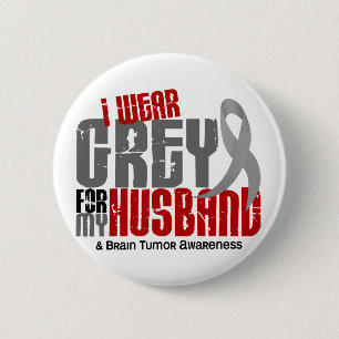 Macaron Rond 5 Cm Gris d'usage de la tumeur cérébrale I pour mon