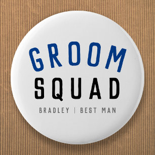 Macaron Rond 5 Cm Groom Squad   Moderne Bachelor Groomsman Design