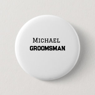 Macaron Rond 5 Cm Groomsman simple minimal ajouter nom moderne mascu