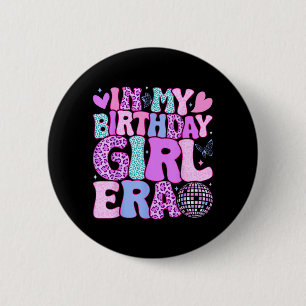 Macaron Rond 5 Cm Groovy à l'ère de la fille d'anniversaire Femmes r