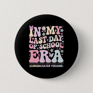 Macaron Rond 5 Cm Groovy de mon époque de dernier jour d'école Mater