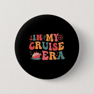 Macaron Rond 5 Cm Groovy Rétro À l'ère de ma croisière Vacances en f
