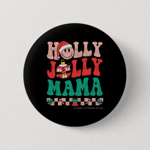 Macaron Rond 5 Cm Groovy Retro Noël Hippie Joyeux Noël Xmas Jo