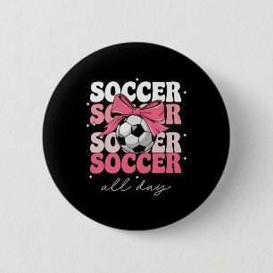 Macaron Rond 5 Cm Groovy Soccer Coquette Bow Filles Femmes Soccer To