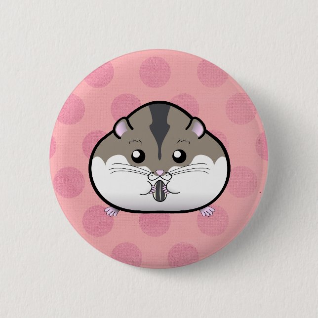 Macaron Rond 5 Cm Gros hamster nain russe (Devant)