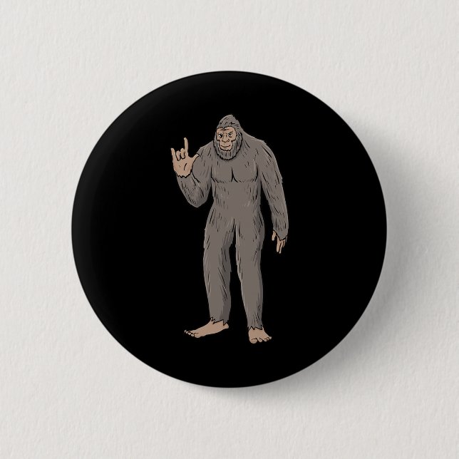 Macaron Rond 5 Cm Gros pied Asl Gesture main Sourde perte d'audition (Devant)