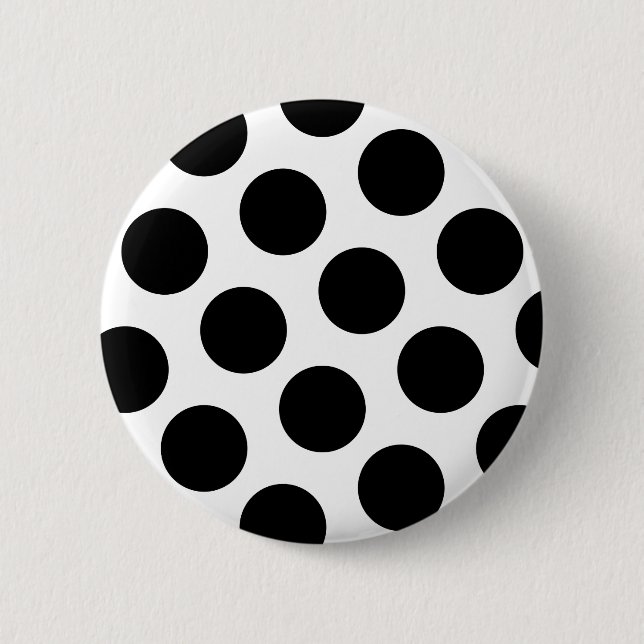Macaron Rond 5 Cm Gros points noirs diagonaux (Devant)
