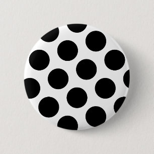 Macaron Rond 5 Cm Gros points noirs diagonaux