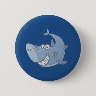 Macaron Rond 5 Cm Gros requin cartonné bleu