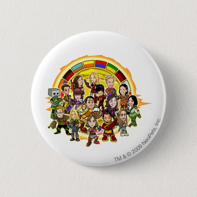 Macaron Rond 5 Cm Groupe de personnel de tasse d'Altador (Devant)