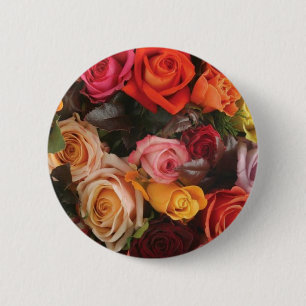 Macaron Rond 5 Cm Groupe de roses