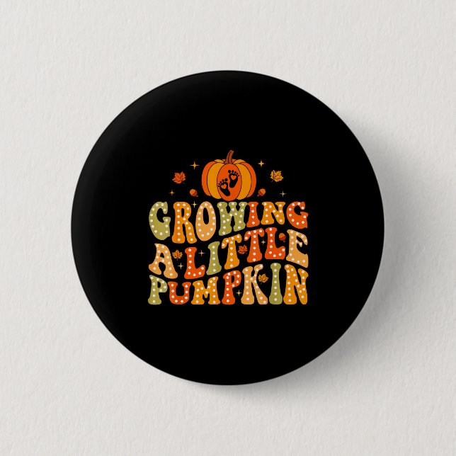 Macaron Rond 5 Cm Growing A Little Pumpkin Fall Autumn Pregnancy Tha (Devant)