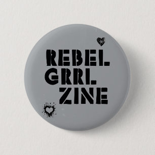 Macaron Rond 5 Cm Grrl rebelle Zine