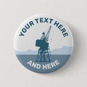 Macaron Rond 5 Cm Grue du chantier naval