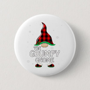 Macaron Rond 5 Cm Grumpy Gnome Buffalo Plaid Matching Family Christa