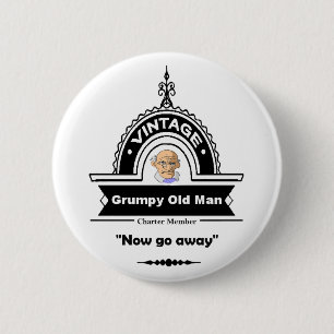 Macaron Rond 5 Cm Grumpy Old Man Club Amusant "Over the Hill" Annive