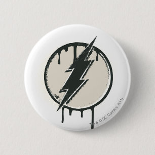 Macaron Rond 5 Cm Grunge de peinture de boulon Flash
